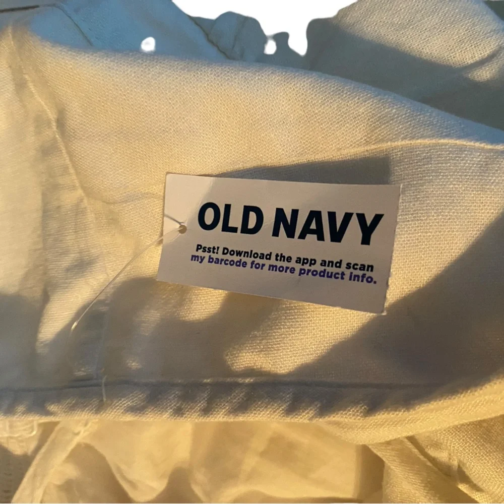 Old Navy Fit & Flare Smocked Linen Cami Dress Size XL Beachy Girlcore Fe…_8